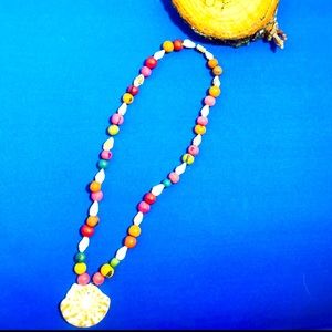 Acai beads and seashells necklace handmade